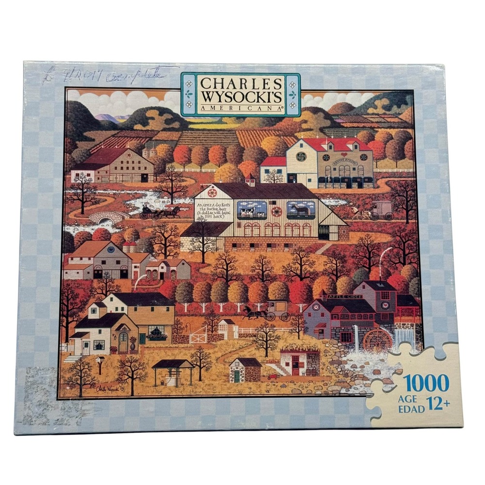 Charles Wysocki Americana 1000 Piece Puzzle Rural Village Folk Art UNCOUNTED‎